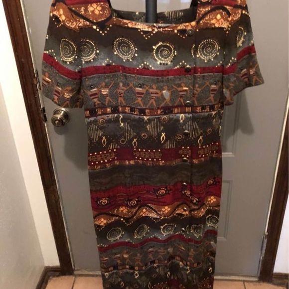 John Roberts Beautiful Dress with Southwest Style material - Picture 1 of 9